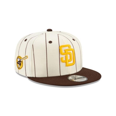 White San Diego Padres Hat - New Era MLB Pinstripe 9FIFTY Snapback Caps USA3809146